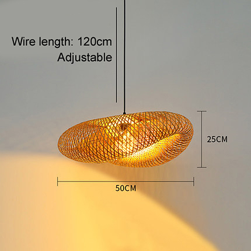 Serinara — Handwoven Bamboo Pendant Light with Warm Glow
