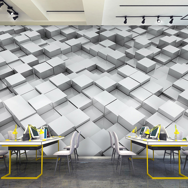 Taavita Photo Style - Wall Art with 3D Effect - Hexagon in Dark Color for Living Room, Made to Measure - 5-Panel, 4-Panel, 3-Panel, in Black Silver Gray White, Novelty, Non-Woven, Visual Illusion, Moisture Resistant, Horizontal, for Adult Rooms.