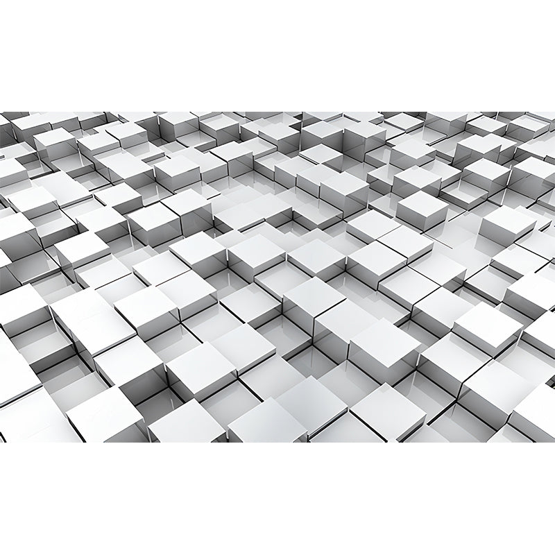 Taavita Photo Style - Wall Art with 3D Effect - Hexagon in Dark Color for Living Room, Made to Measure - 5-Panel, 4-Panel, 3-Panel, in Black Silver Gray White, Novelty, Non-Woven, Visual Illusion, Moisture Resistant, Horizontal, for Adult Rooms.