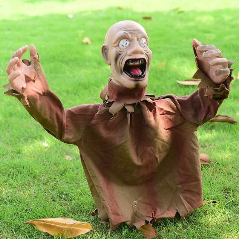 Sound-Activated Swinging Ghost Halloween Decoration with LED Eyes