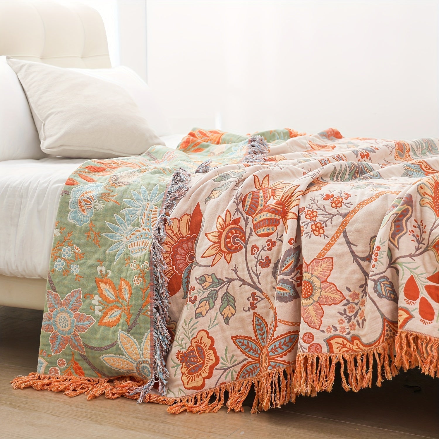 Charming Cotton Tassel Throw Blanket for Cozy Living