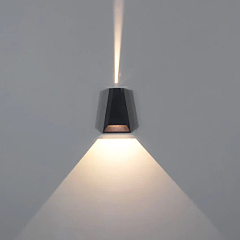 Pyramid Waterproof Outdoor Wall Lamp | IP65 Rated LED Exterior Lighting | Aluminum & Tempered Glass | Black, Gray, White | Warm & Cool White Options | Hardwired & Plug-in