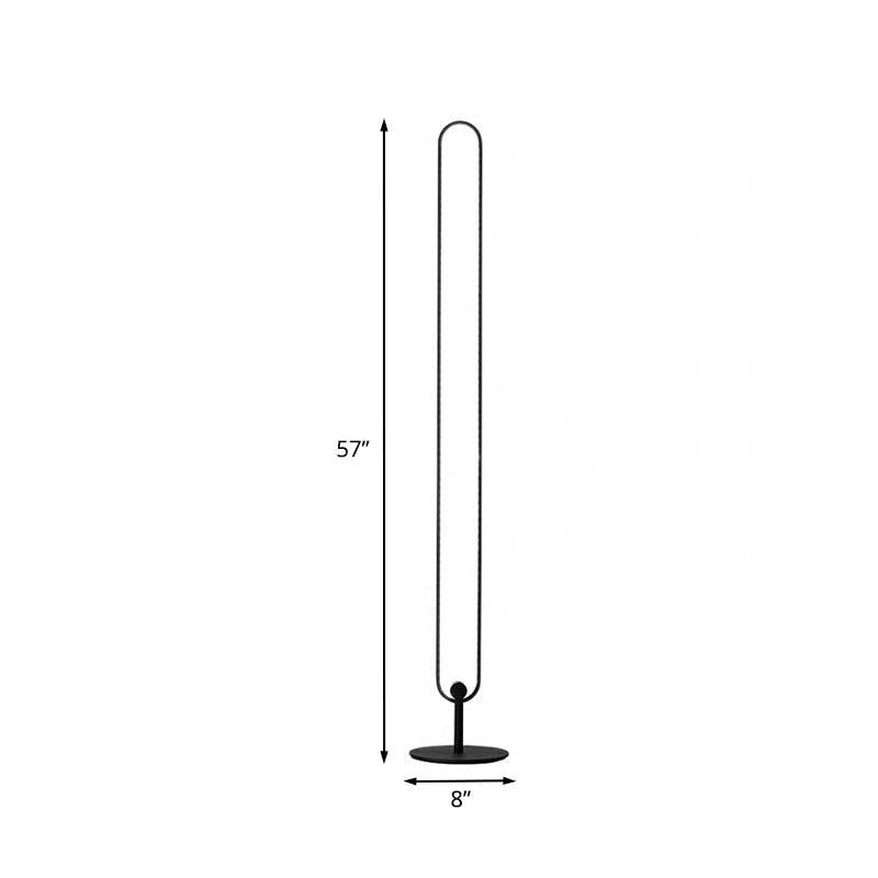 Taavita Oval Frame Standing Lamp, Simplicity Acrylic LED Bedside Floor Reading Lighting in Warm/White/Natural Light