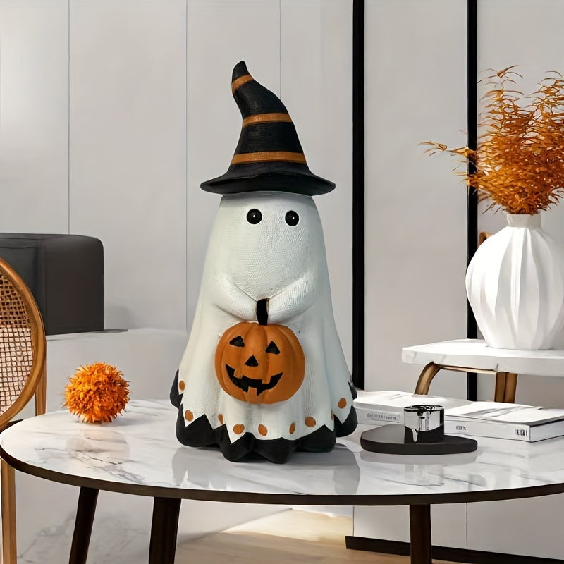 Halloween Resin Pumpkin Statue Tabletop Decor with Art Deco Style