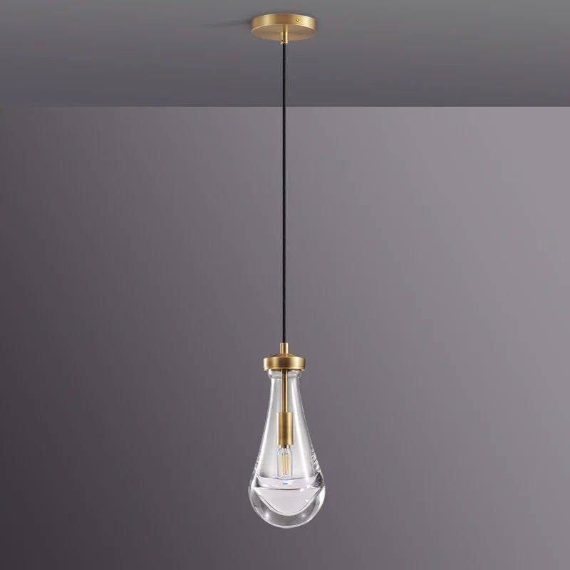 Lumina Raindrop — Hand-Blown Glass Pendant Light with Warm Glow