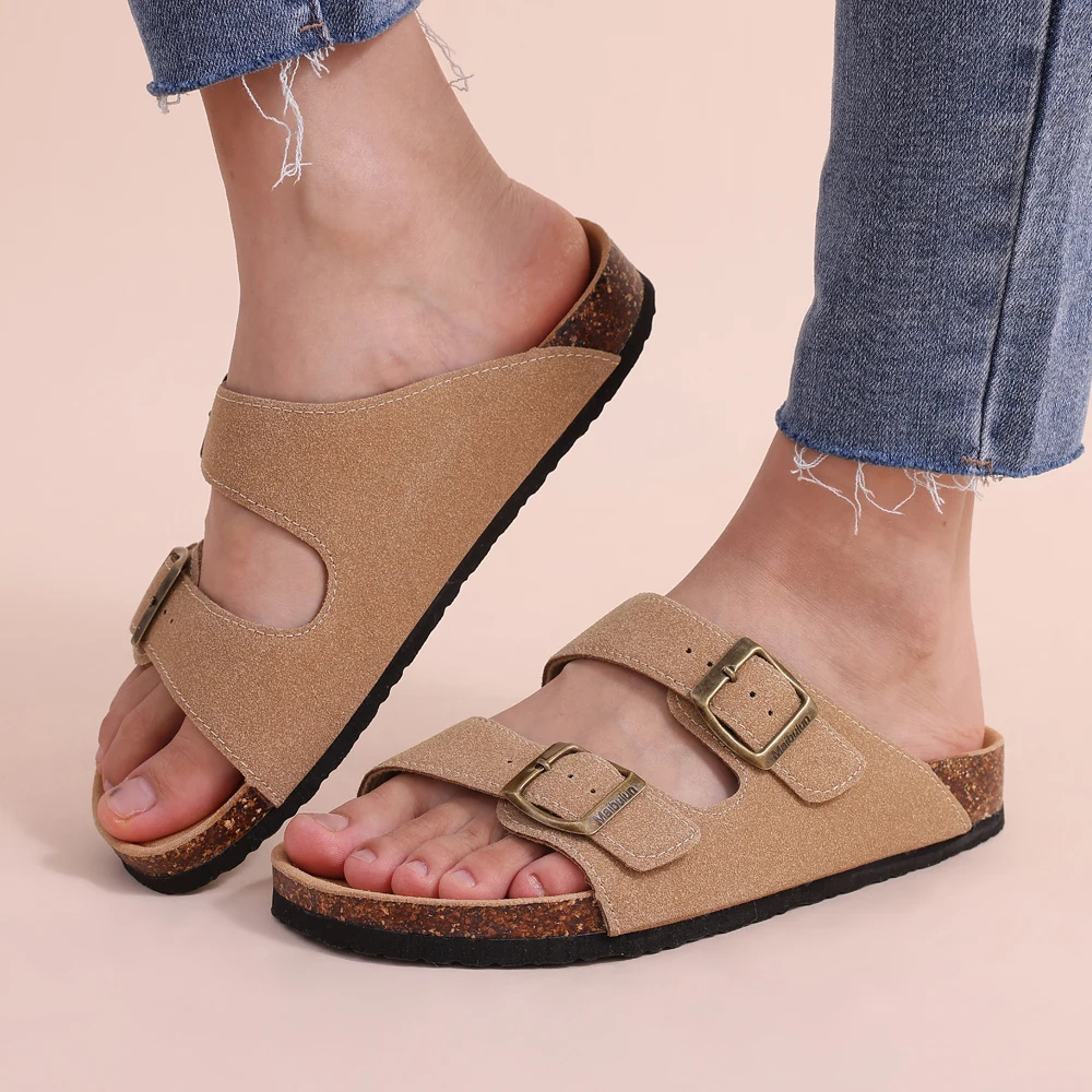 Orthopedic Sandals | Cork Footbed & Dual Buckle Straps | Casual Comfort & Support