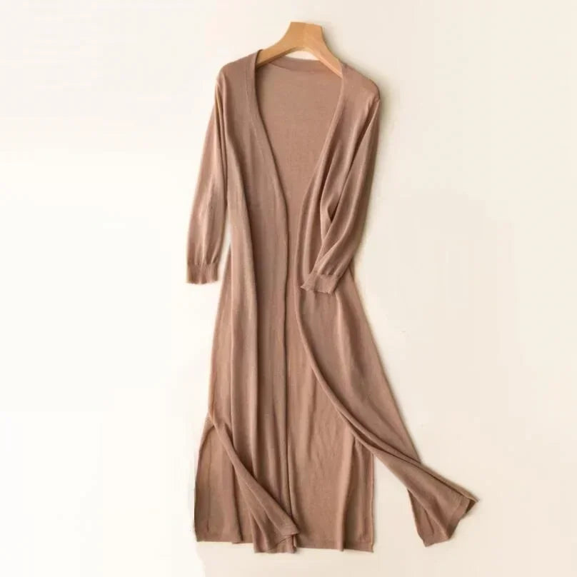Women’s Long Cardigan | Lightweight Flowing Knit | Soft Polyester Fabric | Comfortable Fit