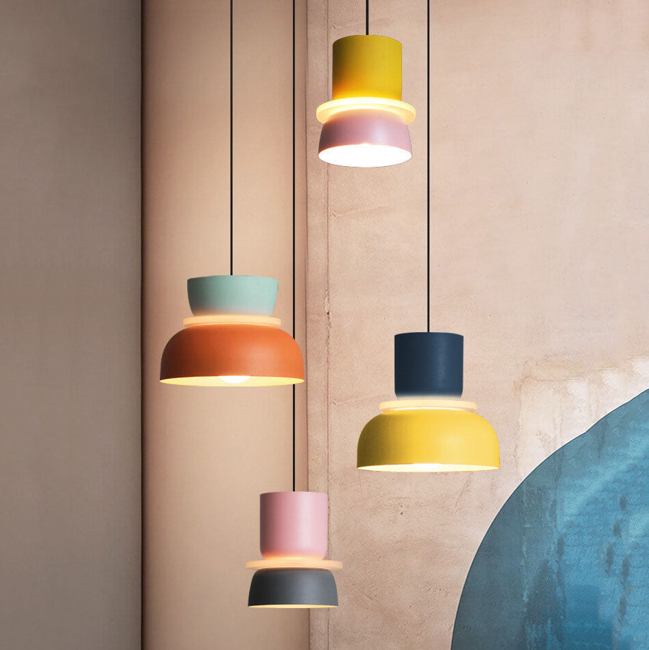 LED Pendant Lamp | Colorful Nordic Macaron Design | Metal Shade | Energy Saving