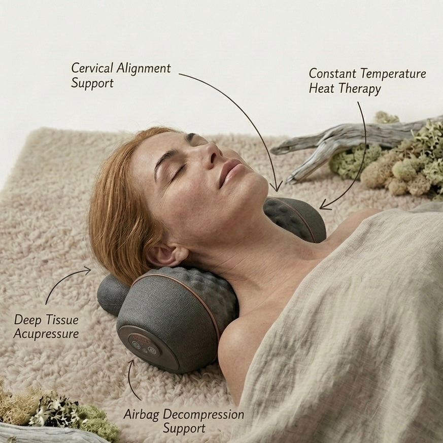 Electric Neck Massage Cushion with Heat Therapy 42°C and Vibration