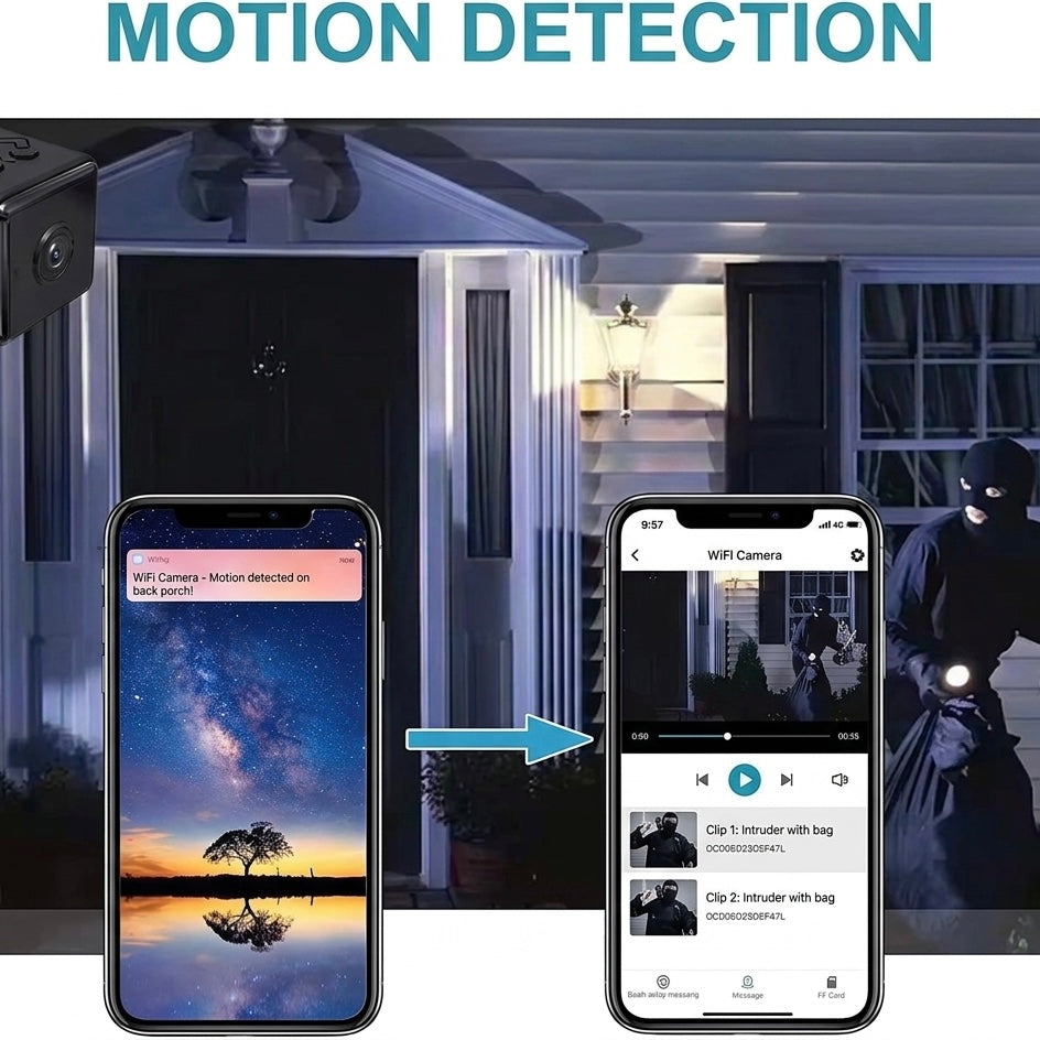 Indoor WiFi Security Camera - 1080P HD, Night Vision, 150° Viewing Angle