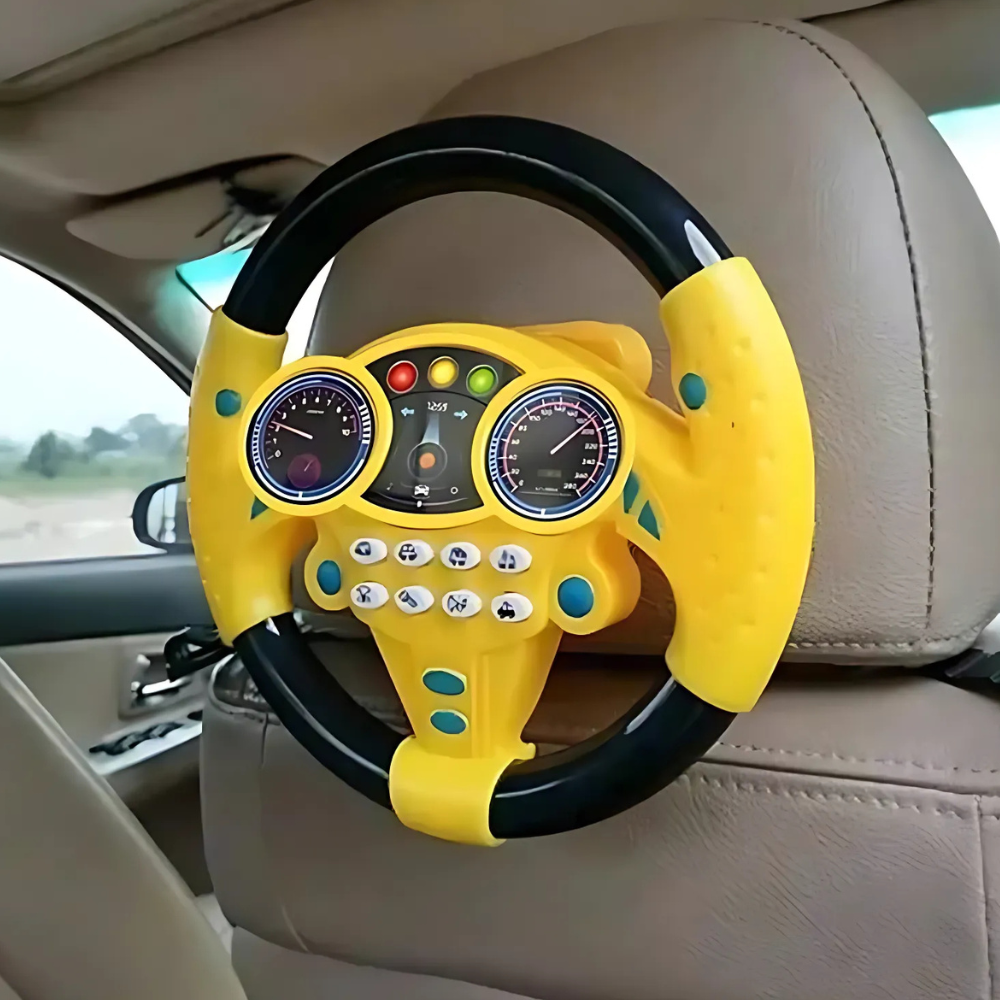 Child's Electric Steering Wheel with Suction Cup Attachment