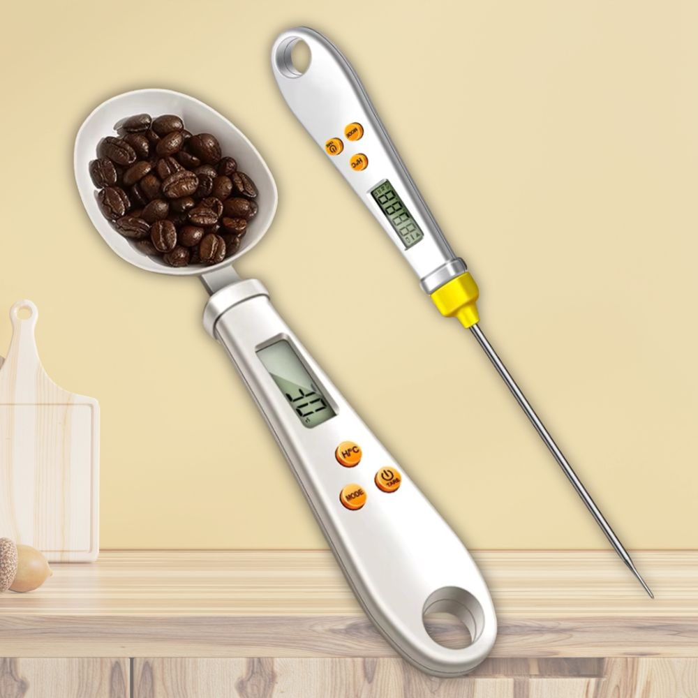 Digital Mini Scale and Thermometer Combo for Food – 2-in-1