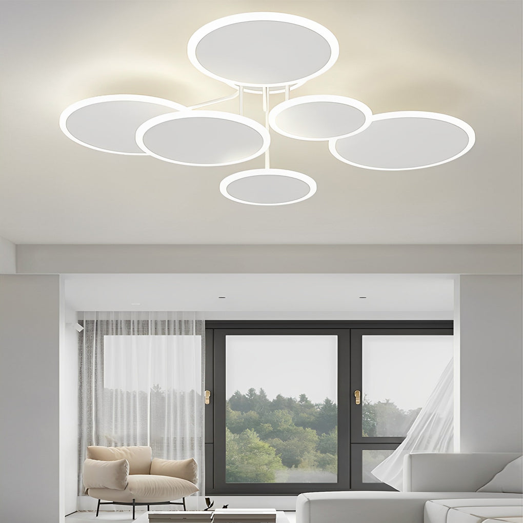 2/3/6 Round Three Step Dimming LED Matte White Nordic Ceiling Light Fixture