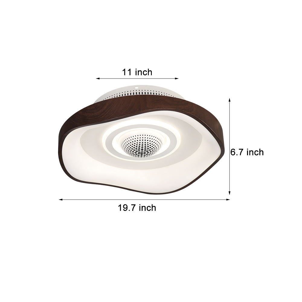 20'' Modern Bladeless Ceiling Fan with Round Design and Dimmable LED Light