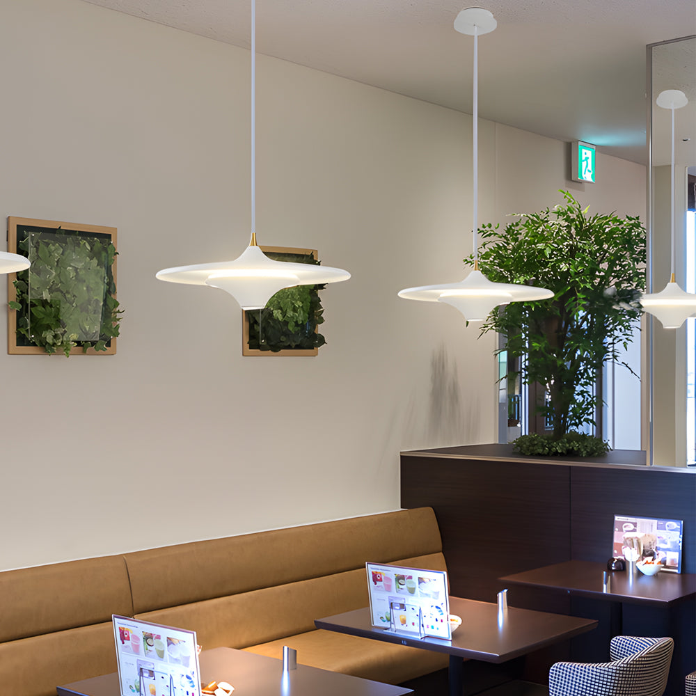 13.8'' LED Metal Hanging UFO Pendant Light 1-Light Round Small Spaceship Lamp for Bar