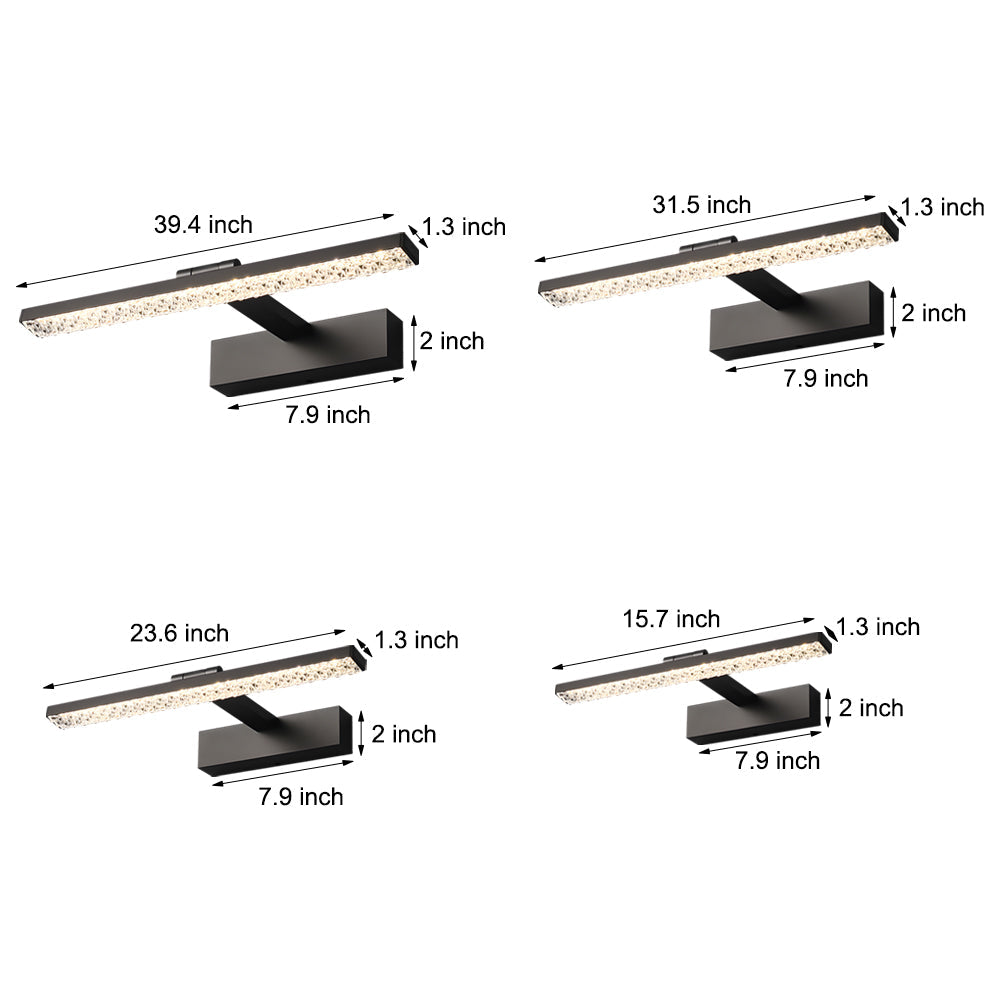 1-Light Adjustable 160° Acrylic Bar LED Vanity Lights with 3 Step Dimming