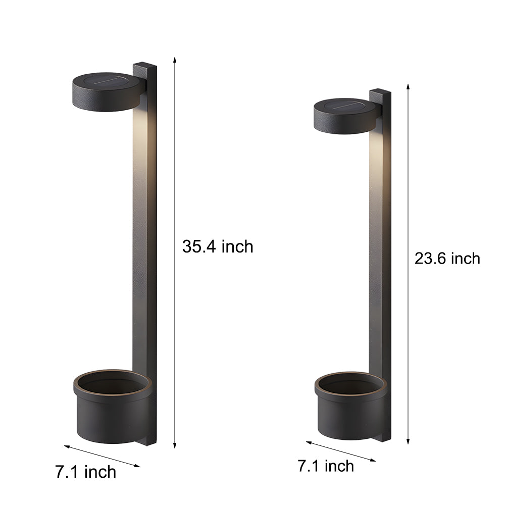 1-Light Solar Wall Mounted Outdoor Light with Planter and Plant Stand
