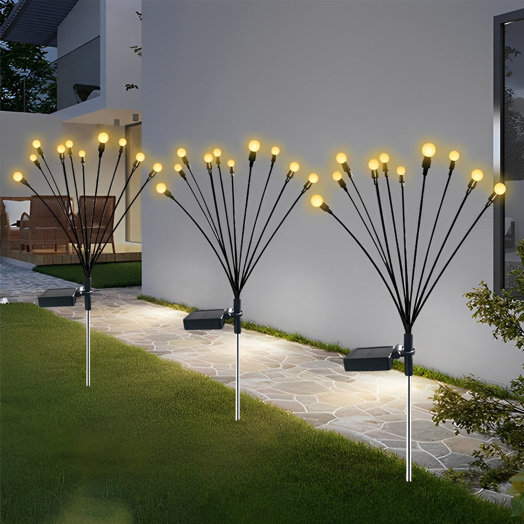2pcs 10 LED Taavita Waterproof Solar Powered Fireflies Lawn Lights