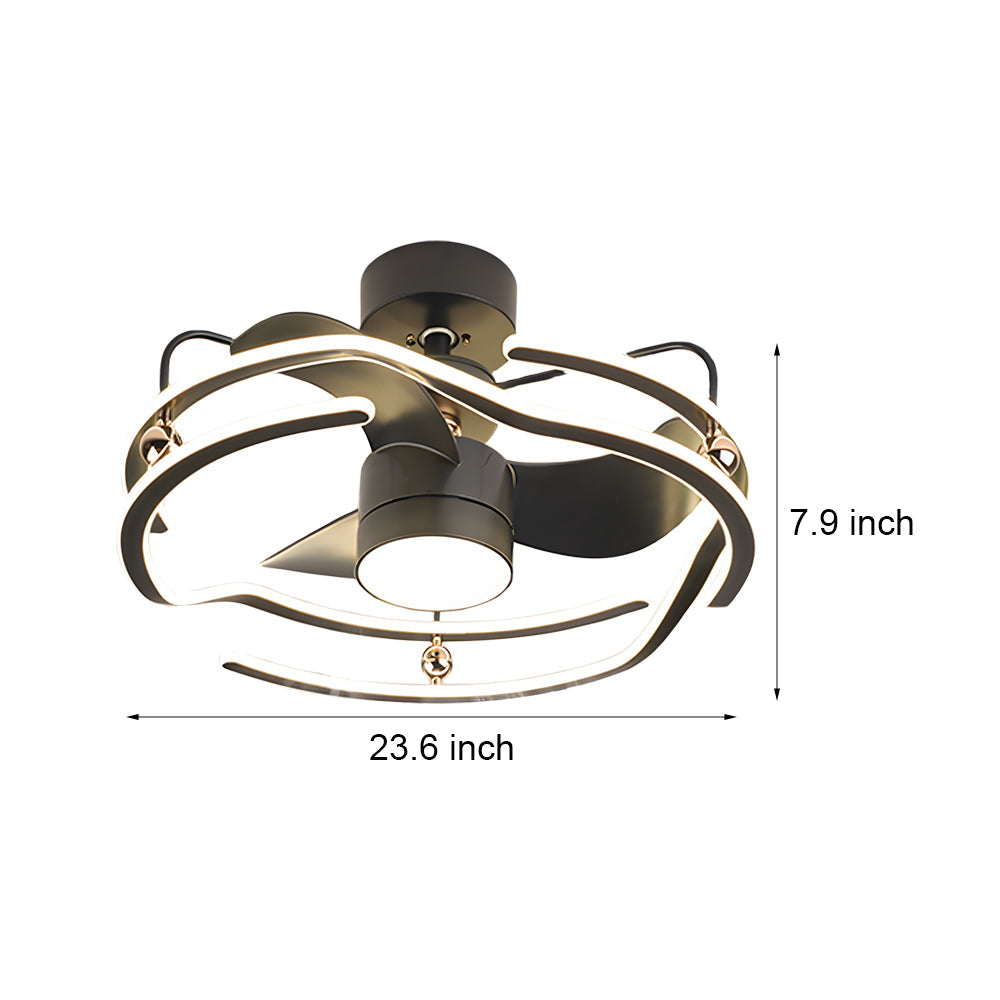 23.6’’ Low Profile Ceiling Fan with Remote and Dimmable Light
