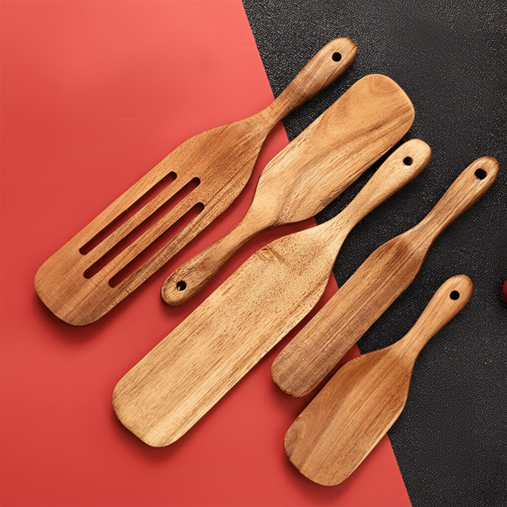 EcoCraft Teak Kitchen Utensil Collection for Every Culinary Task