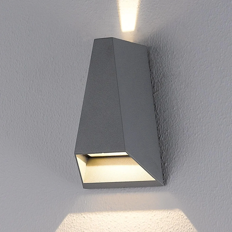 Pyramid Waterproof Outdoor Wall Lamp | IP65 Rated LED Exterior Lighting | Aluminum & Tempered Glass | Black, Gray, White | Warm & Cool White Options | Hardwired & Plug-in