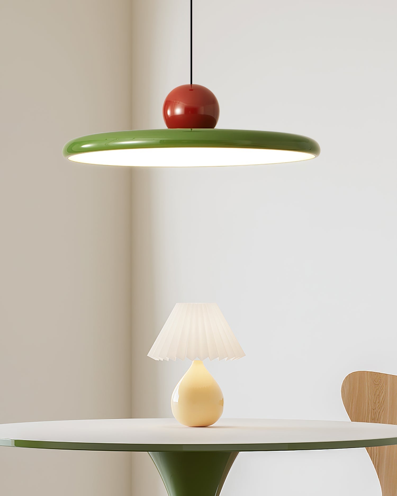 Circular LED Ring Pendant Light | Minimalist Glossy Design | Metal & Acrylic | Adjustable Hanging Height