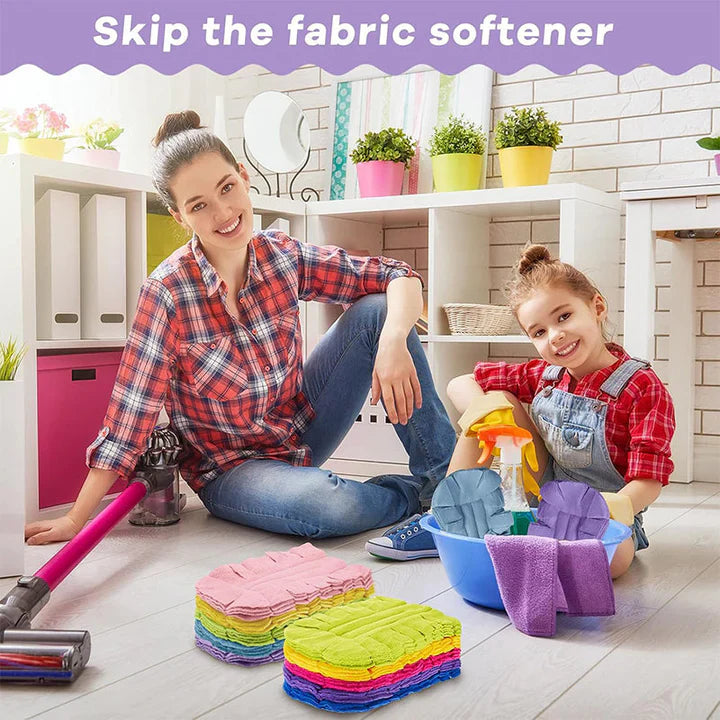 Set of 5 Microfiber Cleaning Pads for Dust, Hair, and Dirt Removal