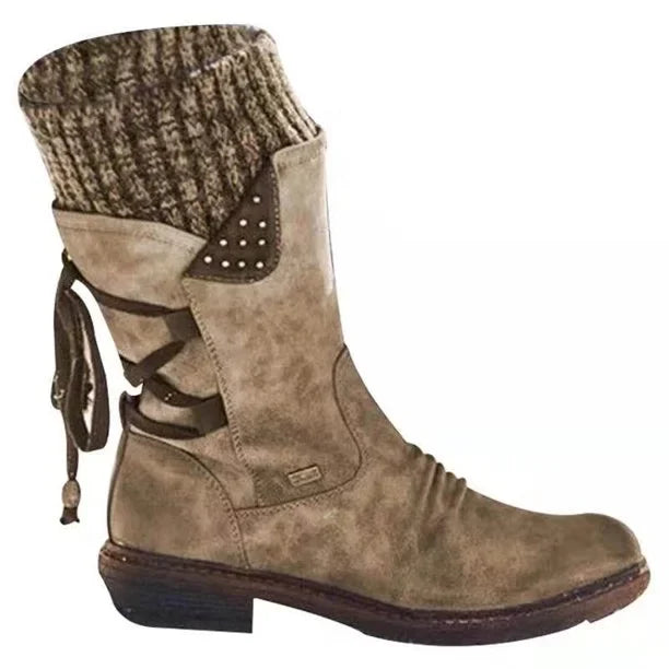 Women's Winter Boot | Knit Cuff & Lace-Up Shaft | Rugged Traction Sole | Adjustable Fit