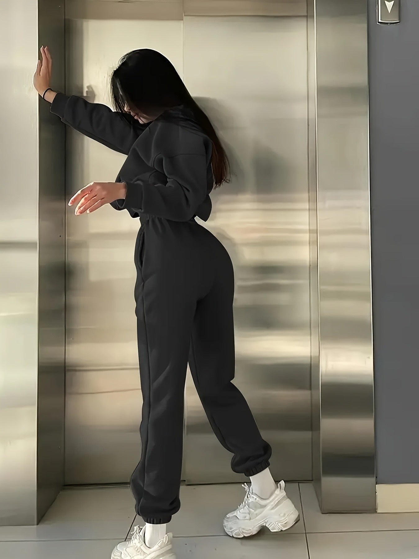 Women's Sweatshirt Set | Stretchy Knit | All-Season Comfort | Polyester