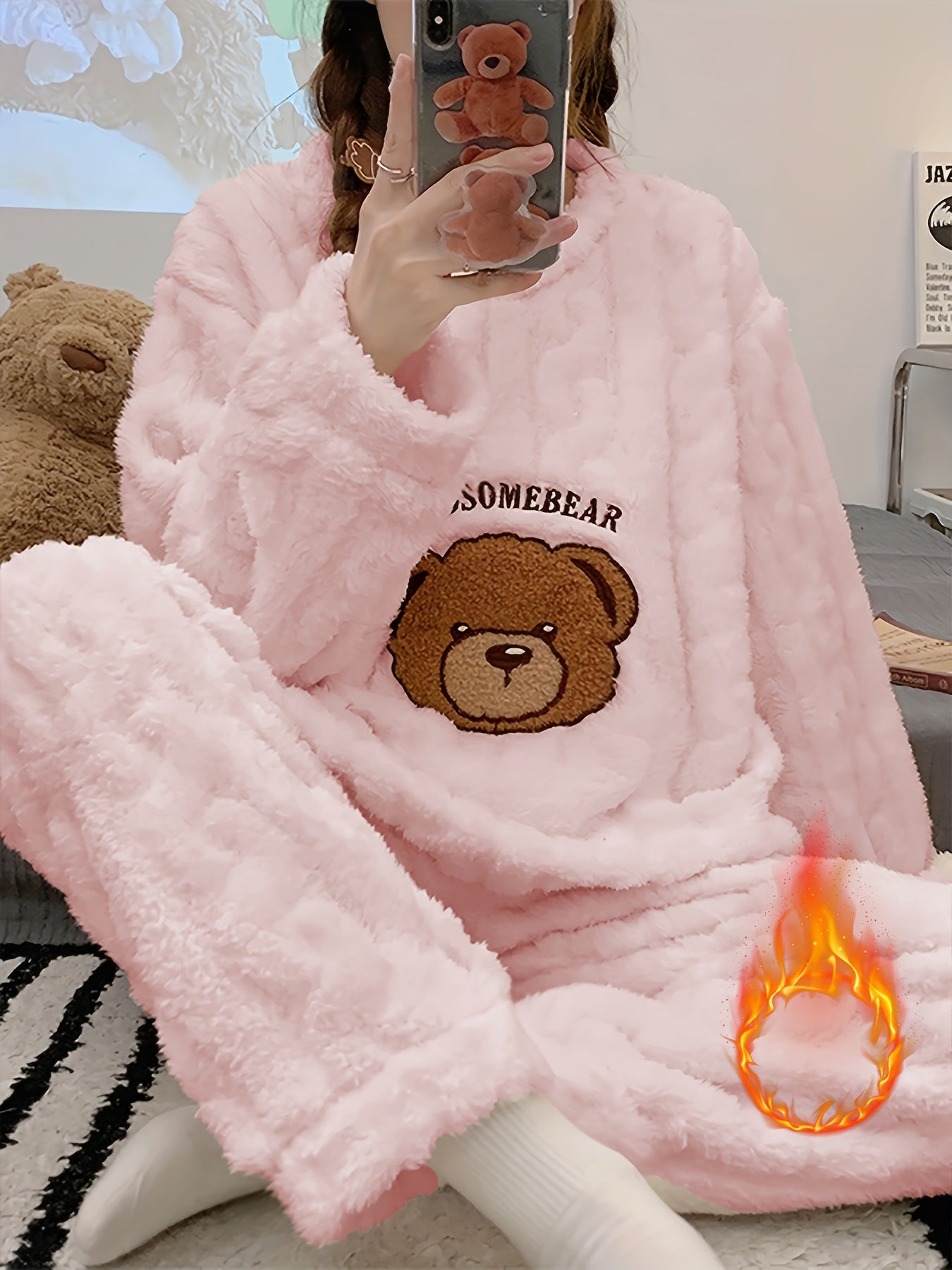 Women's Pajama Set | Plush Warmth | Cozy Comfort for Winter | Polyester