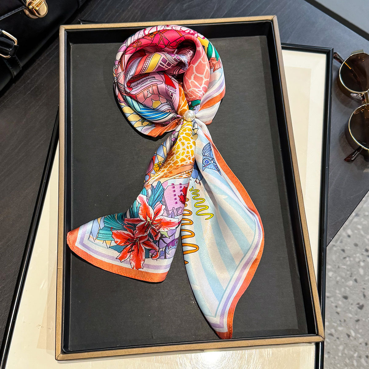 Silk Scarf | Tie-Dye Design | Vibrant Fashion Accent | Mulberry Silk