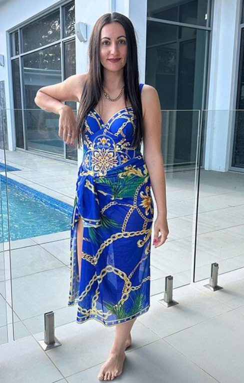 Women’s One-Piece Swimsuit | Built-In Push-Up Bra | Matching Beach Skirt | Elegant Design