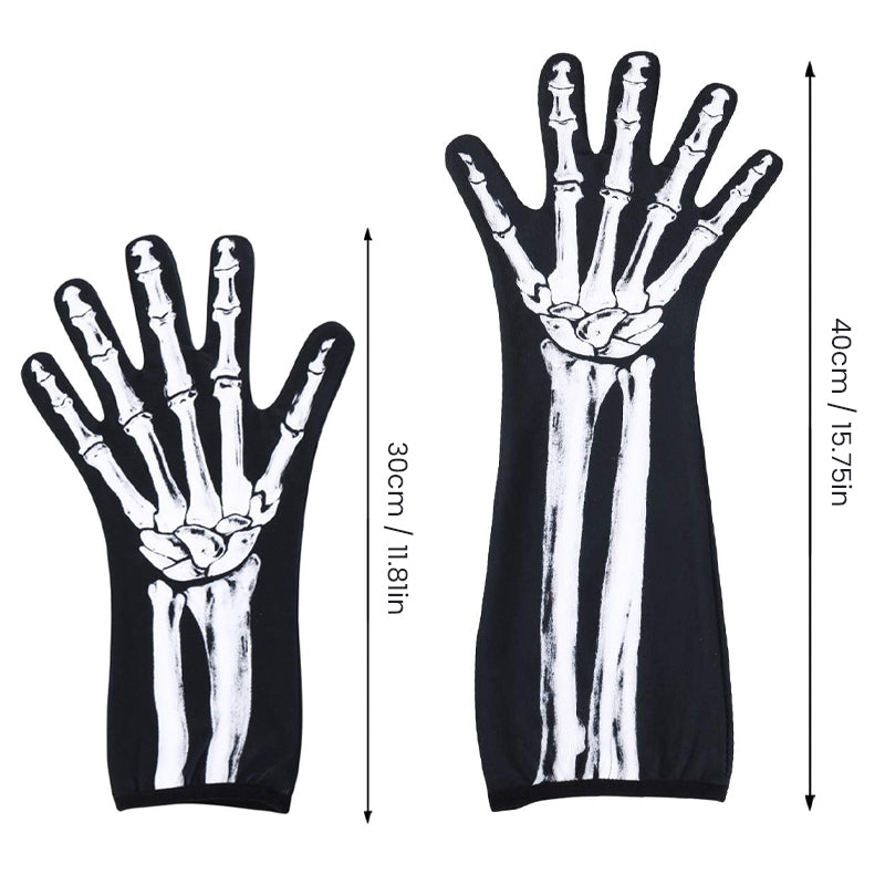 Double-Sided Skull Print Halloween Gloves β Soft, Breathable Costume Accessory