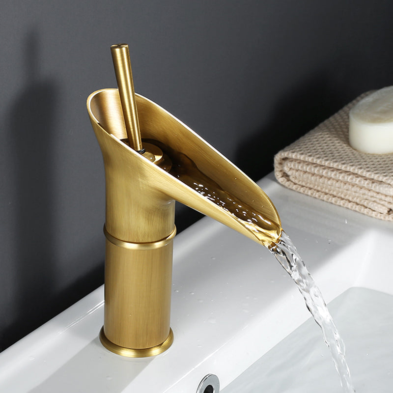 Bathroom Faucet | Waterfall Spout Design | Durable Brass Construction | Deck-Mounted Installation