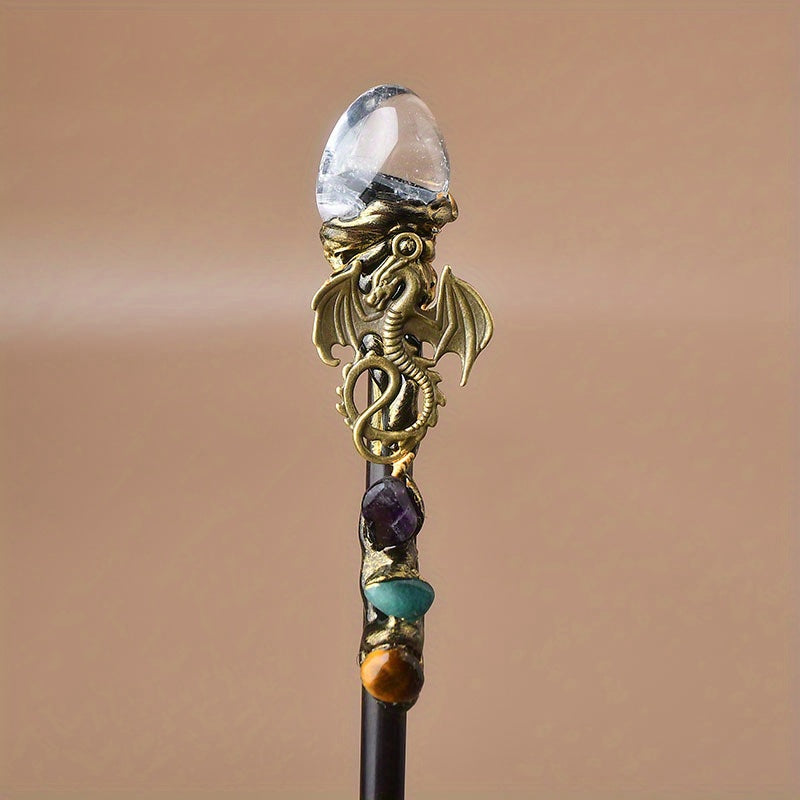 Handcrafted Crystal Witch Wand Halloween Costume Accessory