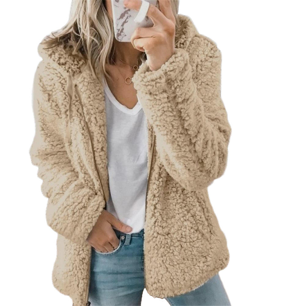 Women's Teddy Bear Fleece Coat | Soft Plush Zipper & Pockets | Cozy Winter Outerwear