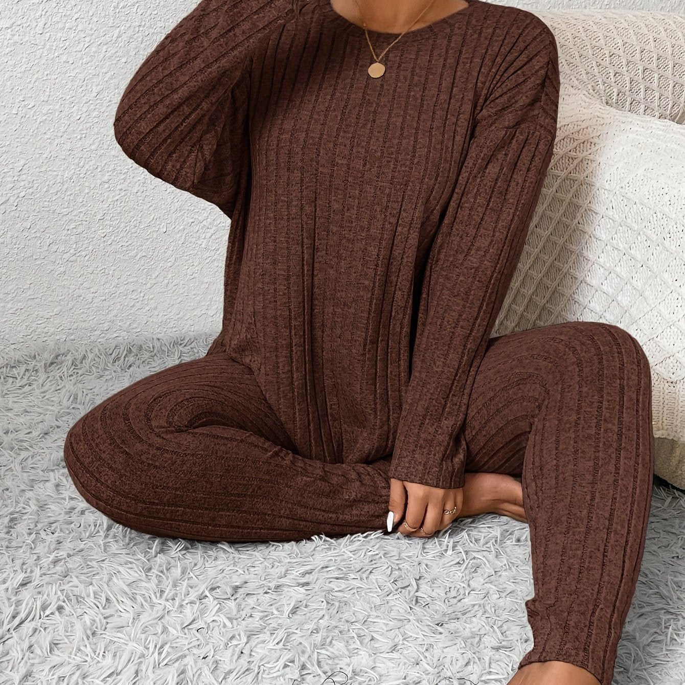 Plus Size Pajama Set | Long Sleeve | Lightweight Comfort | Polyester