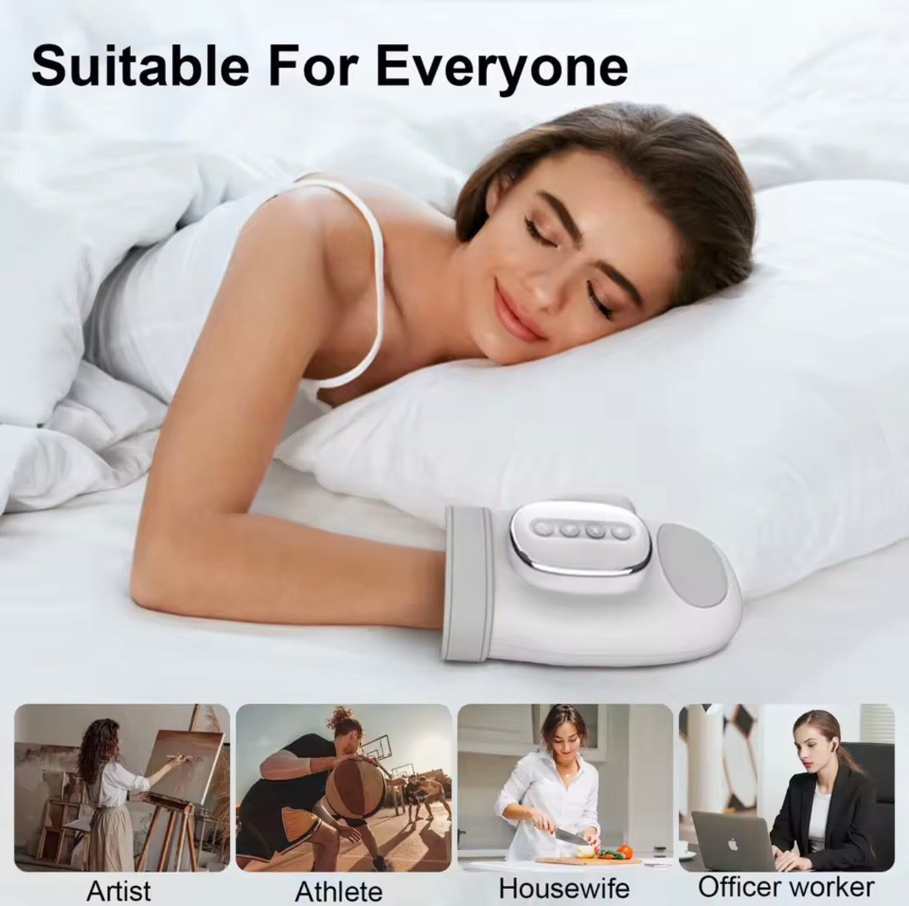 Hand Massager with Air Compression, Heat, 3 Settings & 5 Intensities, 2000mAh Rechargeable