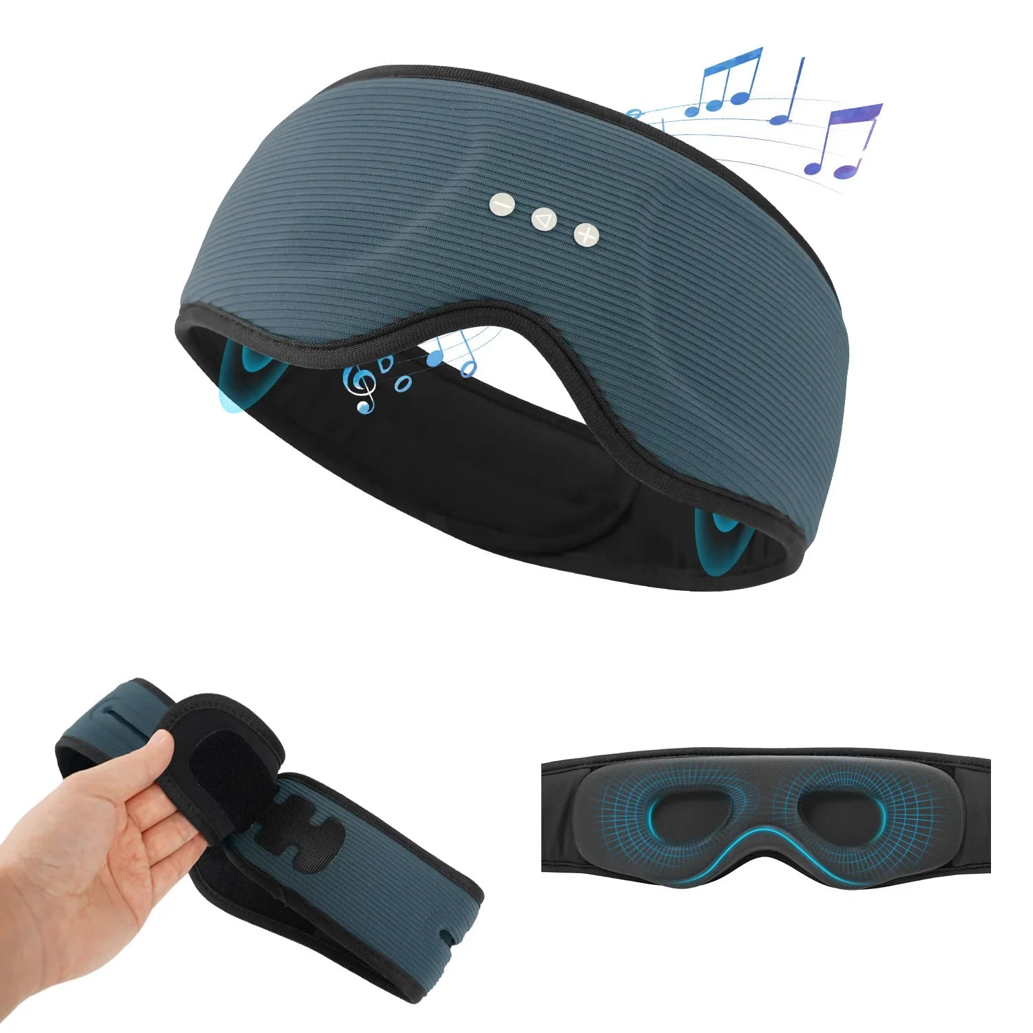 3D Contoured Eye Mask with Memory Foam and Wireless Bluetooth Music for Relaxation