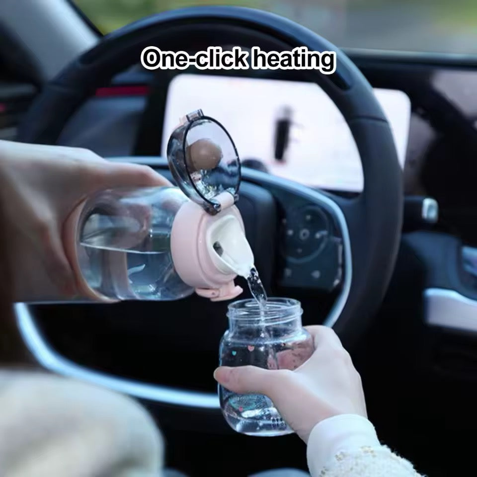 USB Baby Bottle Heating Device - 300ml Borosilicate Glass, 37–55°C, LED Display, 8 Hour