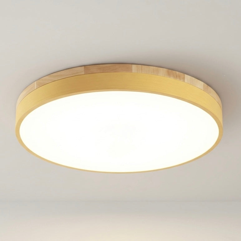 Natural Wood and Metal LED Ceiling Light - 30cm, 40cm, 50cm - 3000K Warm White - Hardwired - 220V
