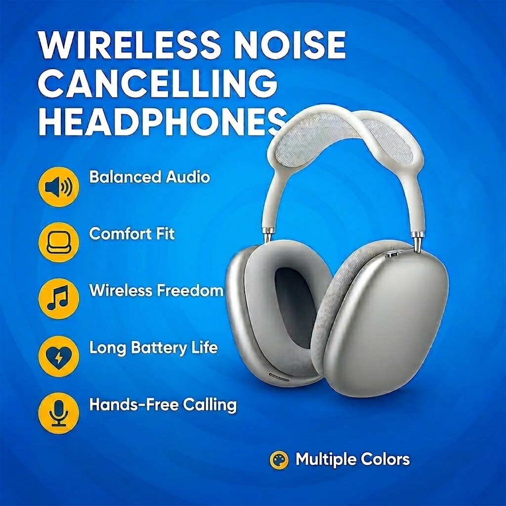 Premium Wireless Over-Ear Headphones with Sound Isolation