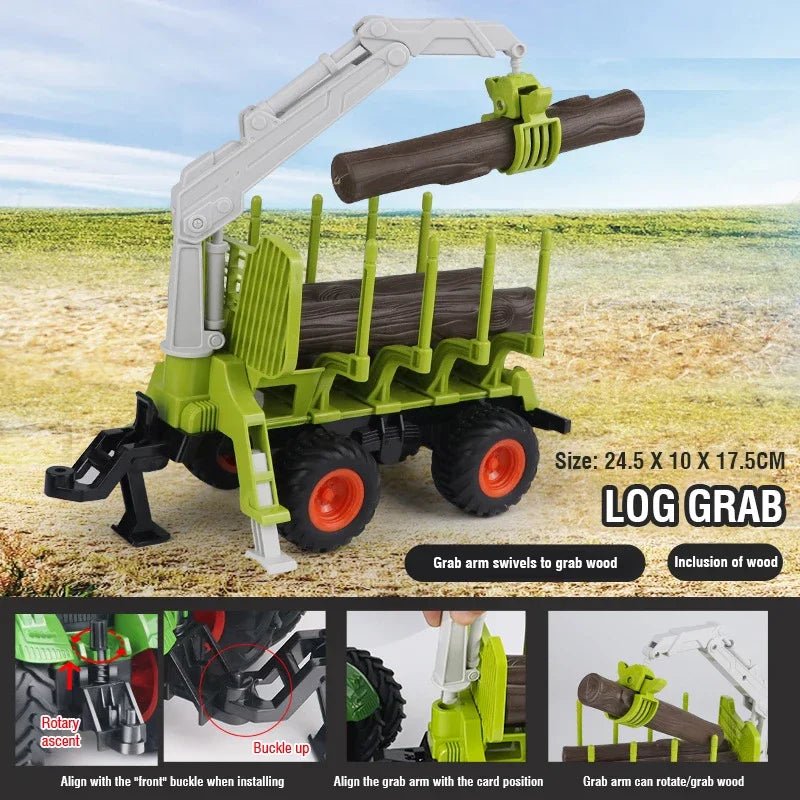 FarmMaster 1:24 Remote-Controlled Tractor Trailer with Lights