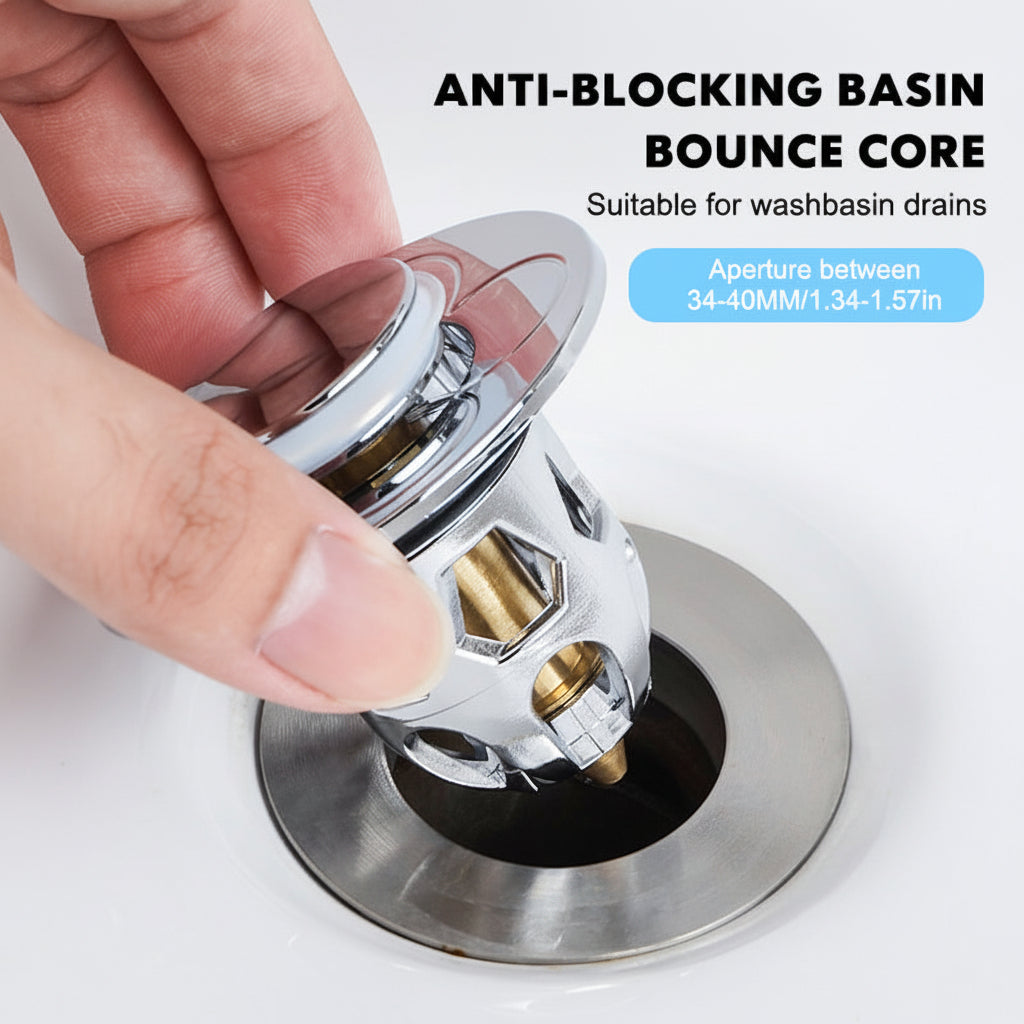 Effortless Drain Stopper with Hair Catching Technology