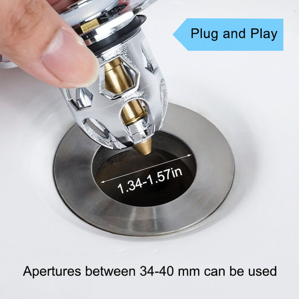 Effortless Drain Stopper with Hair Catching Technology