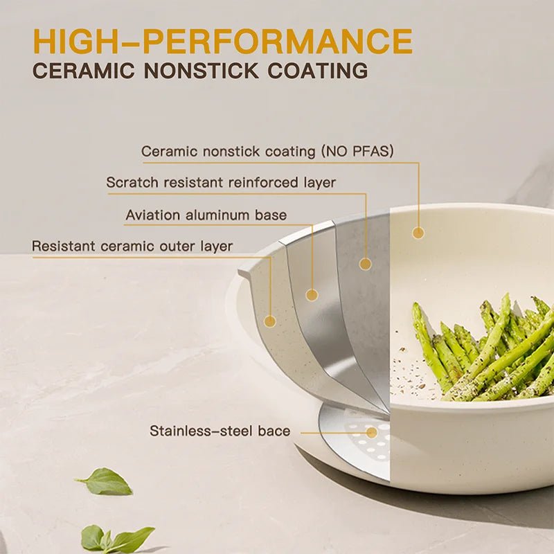 Effortless Cooking 21-Piece Nonstick Ceramic Cookware Set