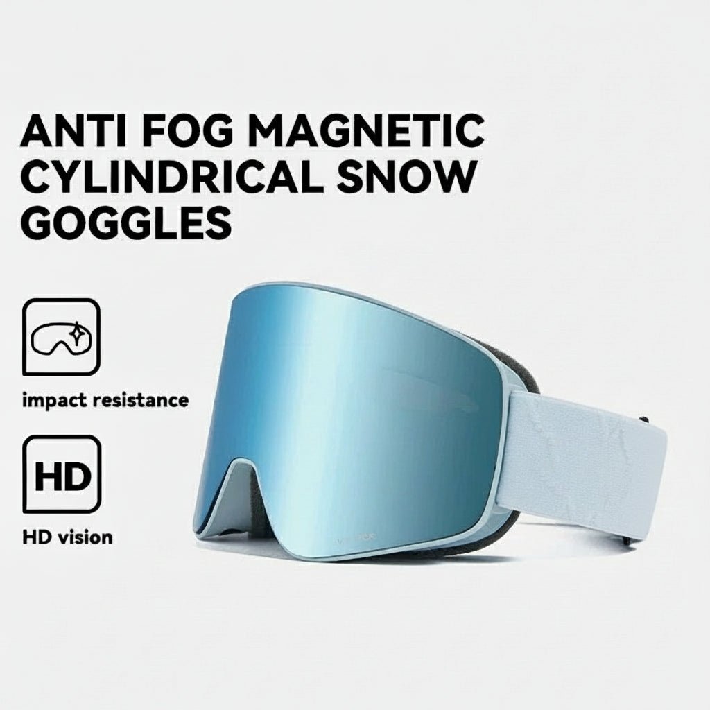 VisionGuard Pro Magnetic Dual-Layer Anti-Fog Ski Goggles with UV Protection