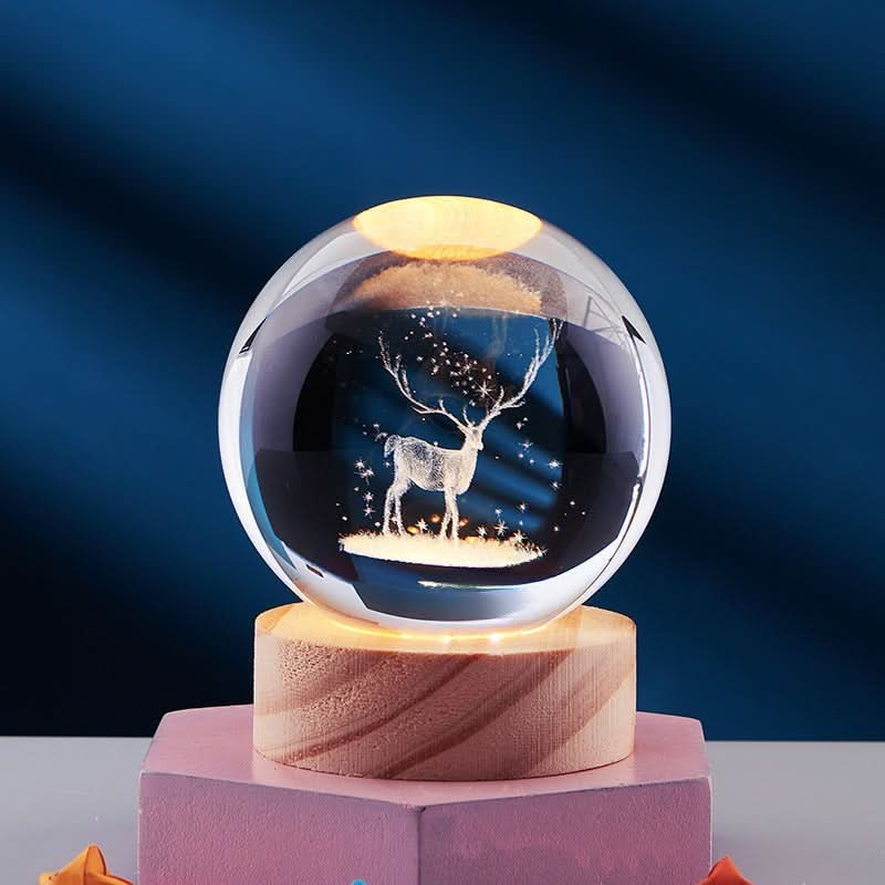 RadiantGem 3D LED Night Lamp with Dazzling Crystal Effects