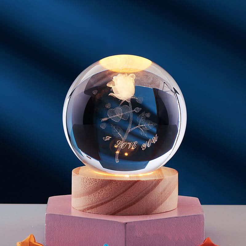 RadiantGem 3D LED Night Lamp with Dazzling Crystal Effects