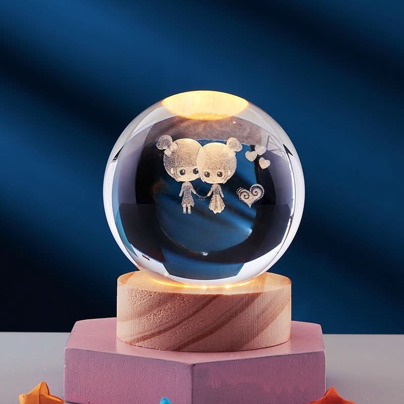 RadiantGem 3D LED Night Lamp with Dazzling Crystal Effects